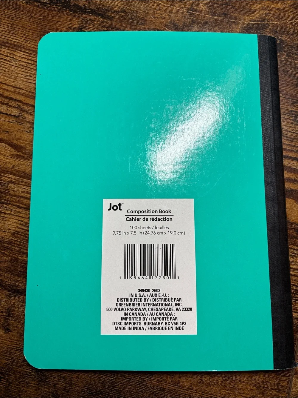 Just Out Here Being Me Teal Gold Foil Composition Notebook Journal